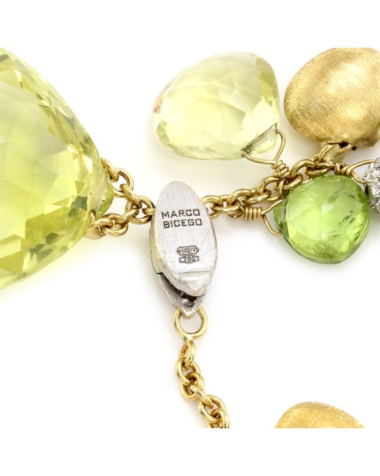 Marco Bicego Prasiolite and Peridot Lariat Necklace in Gold